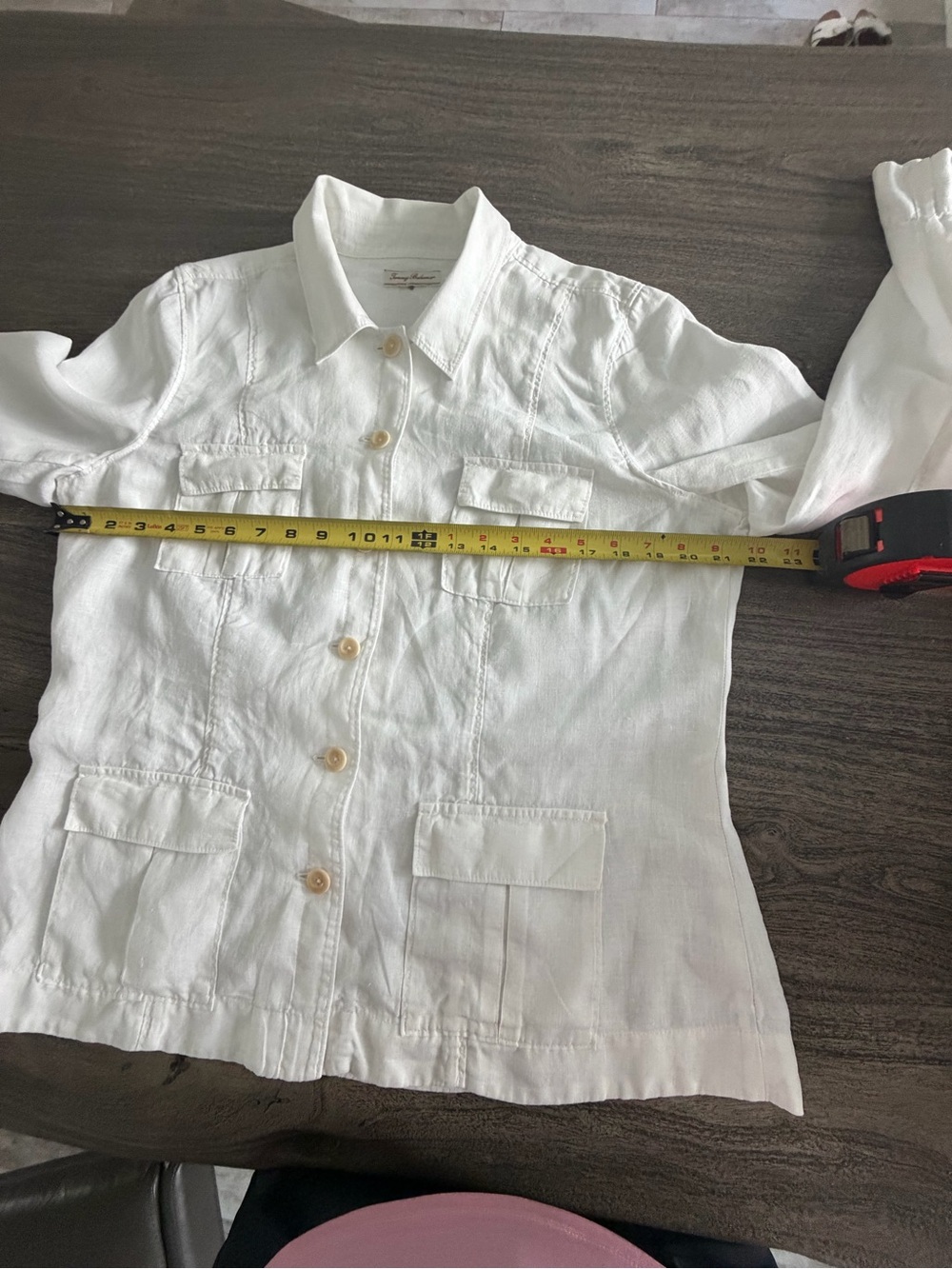 Tommy Bahama Cream Lightweight Button-Front Shirt Jacket - Picture 9 of 12